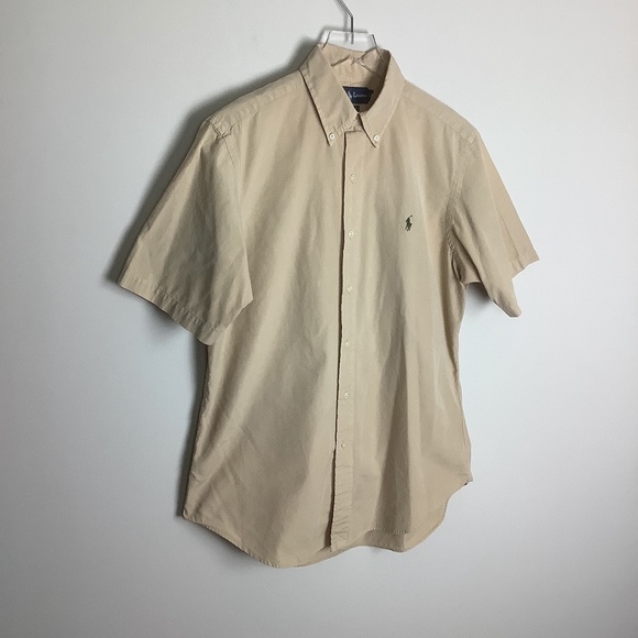 Ralph Lauren Men's Classic Fit Khaki Button Down Shirt M - Picture 3 of 8
